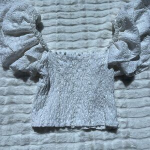 ZARA Elegant White Textured Women's Top